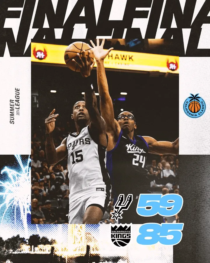 NBA夏季联赛:国王85-59击败马刺 埃利斯13分4篮板3助攻