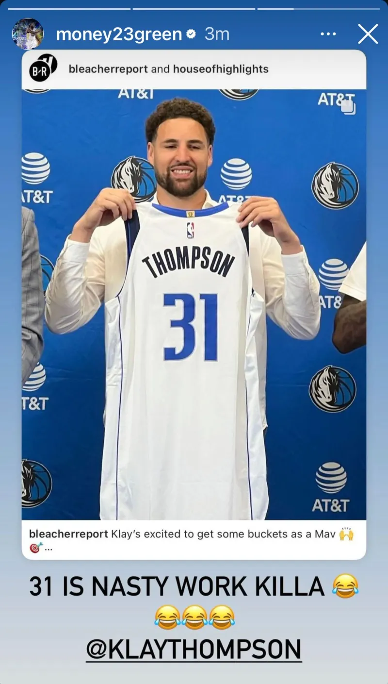 追梦IG分享克莱新号码:31号真猛!兄弟!